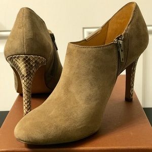 New Coach Seneca Bootie Suede/Snake-print 8.5M $99